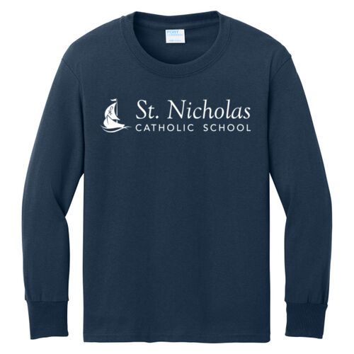 Youth Long Sleeve Cotton Tee Printed Thumbnail